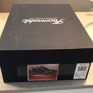 Men’s designer sneakers new brown suede with denim